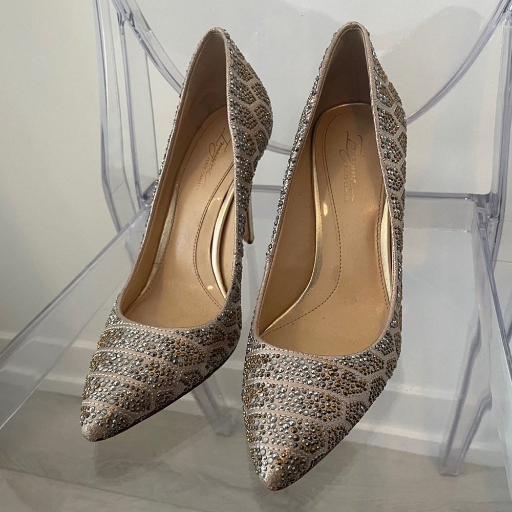 Bronze & Silver Bedazzled Shoes